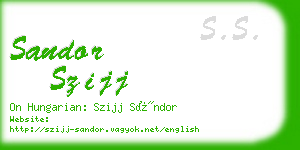 sandor szijj business card